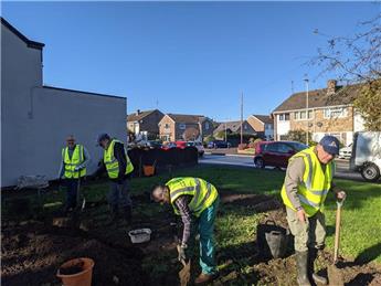 Green Volunteering has started on the Pocket Park